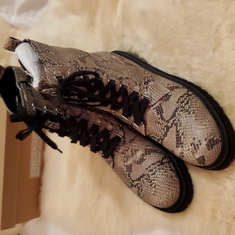Anthropologie Shane Lace-up Boots- embossed snake - Picture 9 of 12